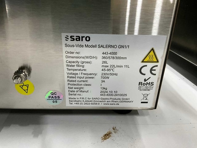 Saro salermo sous vide cooker - afbeelding 7 van  7