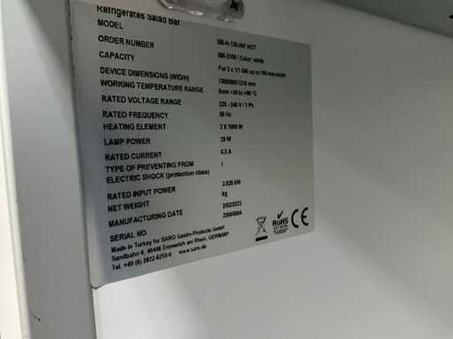Saro sb-h-130-inf warmhoudbuffet - afbeelding 2 van  10