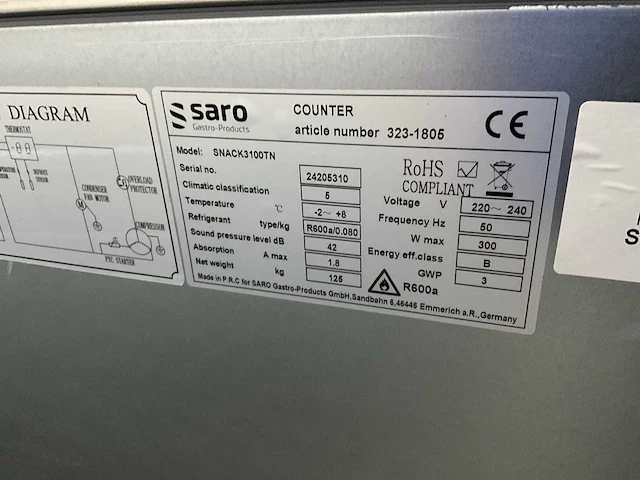Saro snack 3100tn koelwerkbank - afbeelding 2 van  10