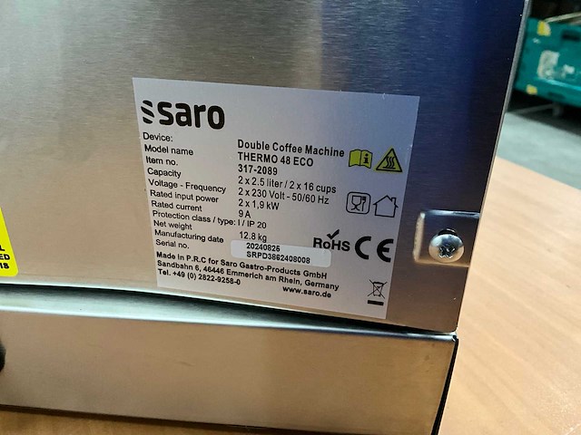 Saro thermo 48 eco dubbele koffiemachine - afbeelding 6 van  8
