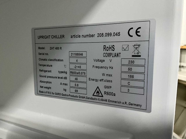 Saro zht 400 r koelkast - afbeelding 8 van  8