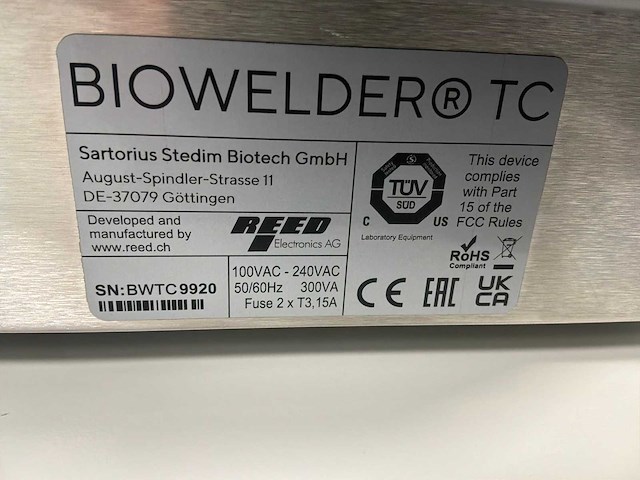 Sartorius biolasser tc steriele buislasapparaat - afbeelding 4 van  4