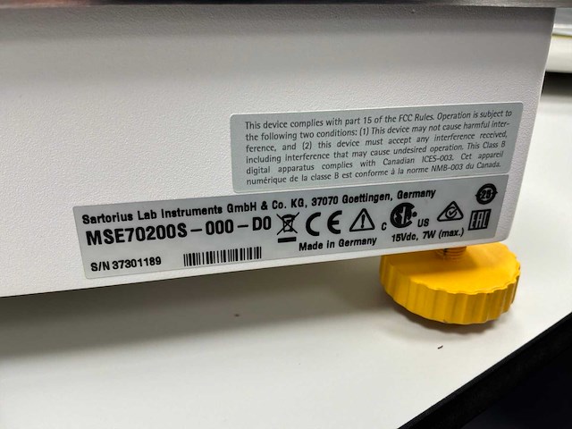 Sartorius cubis mse70200s precisielaboratoriumbalans - afbeelding 3 van  3
