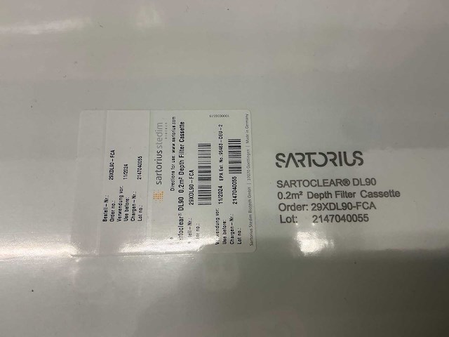 Sartorius sartoclear dl90 dieptefilter-kastet (6x) - afbeelding 5 van  5