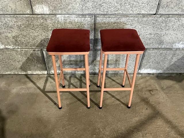 Satelliet - barkruk met gestoffeerde zitting (8x) - afbeelding 3 van  8