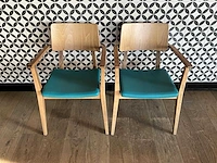Satelliet - flash ac - restaurantstoel met lederen zitting (2x)