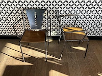 Satelliet - industriële restaurantstoel met armleuningen (10x) - afbeelding 2 van  9