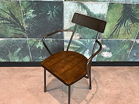 Satelliet - metalen restaurantstoel met armleuning (2x) - afbeelding 2 van  5