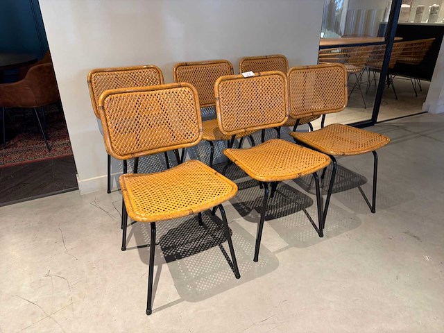 Satelliet rietlook eetkamerstoel (6x) - afbeelding 1 van  5