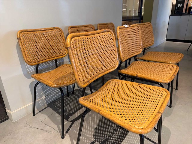 Satelliet rietlook eetkamerstoel (6x) - afbeelding 2 van  5