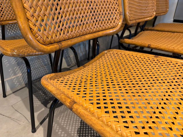 Satelliet rietlook eetkamerstoel (6x) - afbeelding 3 van  5