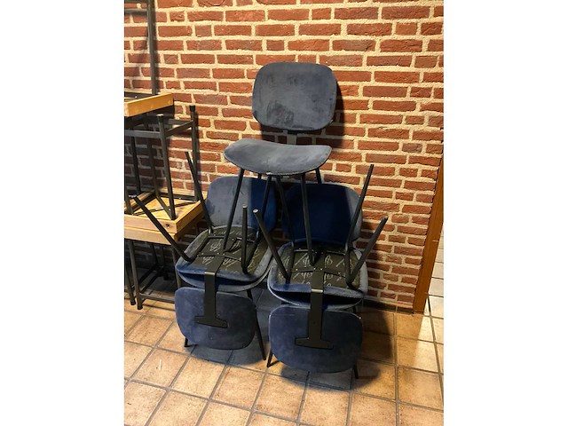 Satelliet suède restaurantstoelen (5x) - afbeelding 7 van  7