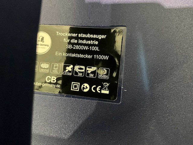 Sauber - 2026 - sg-s 100 liter - industriële stofzuiger - afbeelding 2 van  14