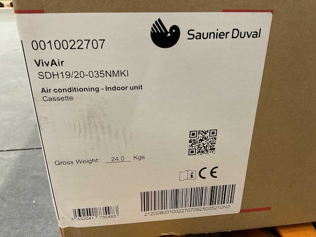Saunier duval vivair sdh19-20-035nmki cassette binnen-unit - afbeelding 2 van  3