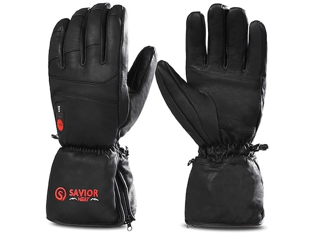Savoir heat elektrische verwarmde lederen ski- en snowboardhandschoenen - afbeelding 1 van  1