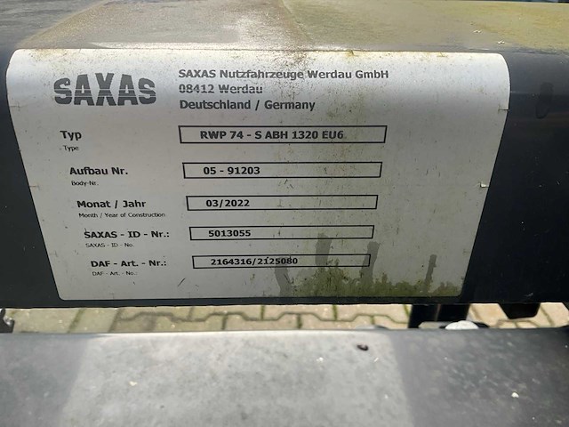Saxas rwp 74 – s abh 1320 eu6 container-/laadbak-onderstel (2x) - afbeelding 2 van  10