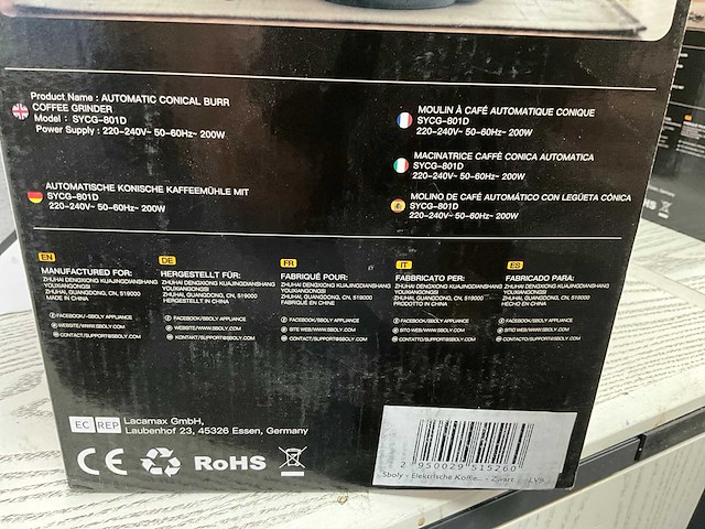 Sboly sycg-801d koffieboon maalmachine (2x) - afbeelding 6 van  6