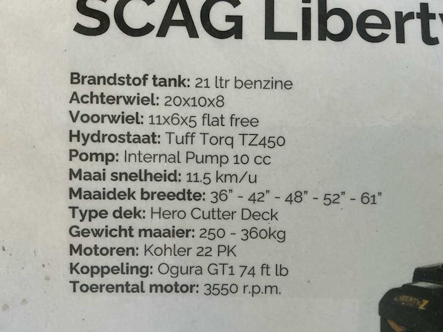 Scag liberty z48 grasmaaier - afbeelding 14 van  21