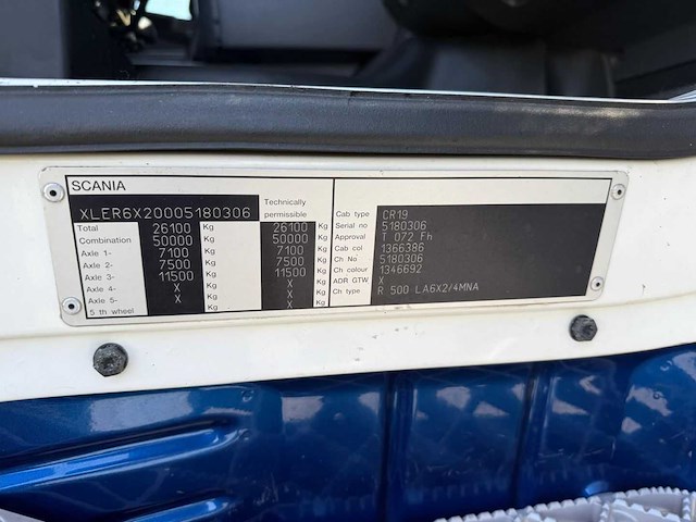 Scania - 2007 - r500 - steering pusher - manuel - retarder - leather - topline - vrachtwagen - afbeelding 21 van  28