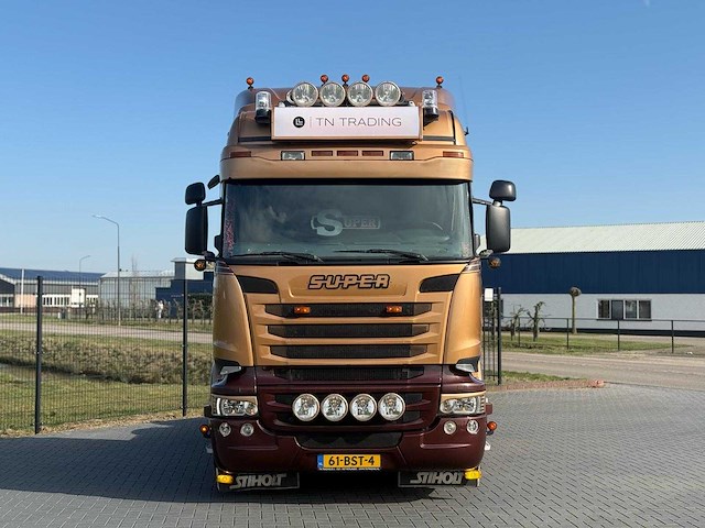 Scania - 2013 - r730 - 61-bst-4 - v8, showtruck vollucht, retarder, hydrauliek, boogie, alu wielen, leer - afbeelding 28 van  33