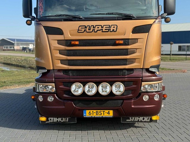 Scania - 2013 - r730 - 61-bst-4 - v8, showtruck vollucht, retarder, hydrauliek, boogie, alu wielen, leer - afbeelding 29 van  33