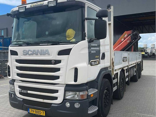 Scania - g 400 b 8x2 met palfinger kraan en pacton axd.218 aanhanger - vrachtwagen - afbeelding 1 van  20