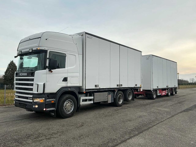 Scania 164 r480 v8 vrachtwagen met ekeri schamelwagen - afbeelding 1 van  62