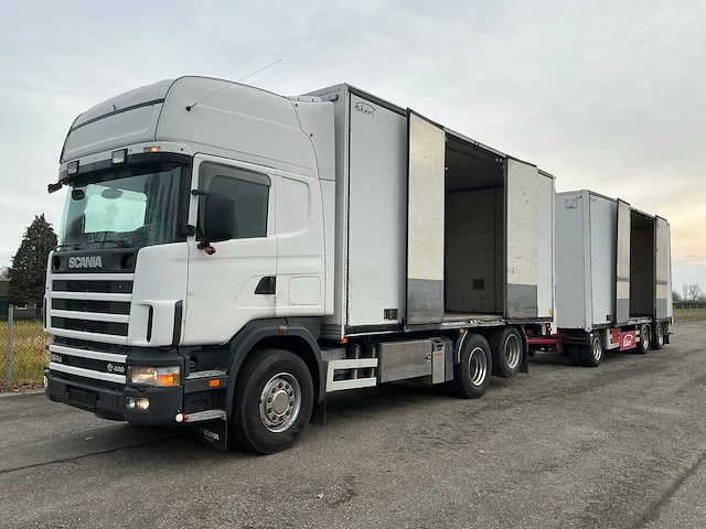 Scania 164 r480 v8 vrachtwagen met ekeri schamelwagen - afbeelding 60 van  61