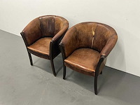 Schaapslederen tubchair (2x) - afbeelding 2 van  5