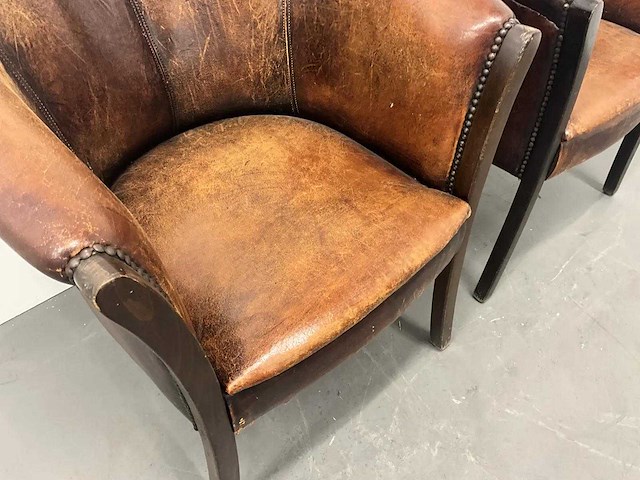 Schaapslederen tubchair (2x) - afbeelding 5 van  7