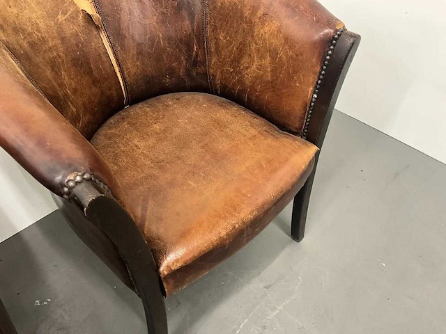 Schaapslederen tubchair (2x) - afbeelding 6 van  7