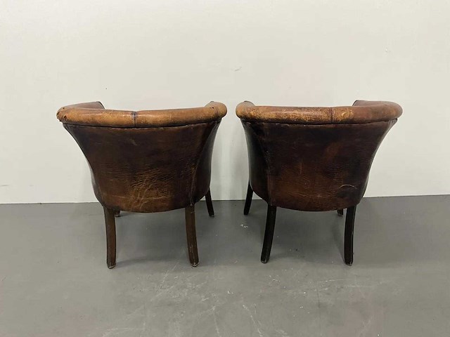 Schaapslederen tubchair (2x) - afbeelding 7 van  7