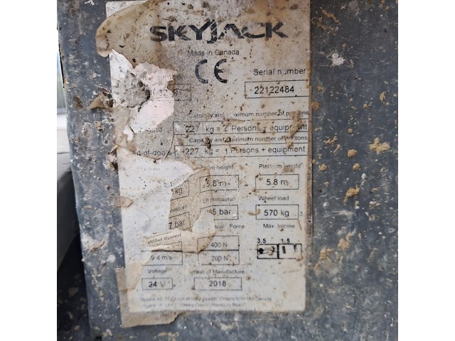 Schaarhoogwerker 7,8m accu, skyjack, sjiii3219, 2018 - afbeelding 20 van  20
