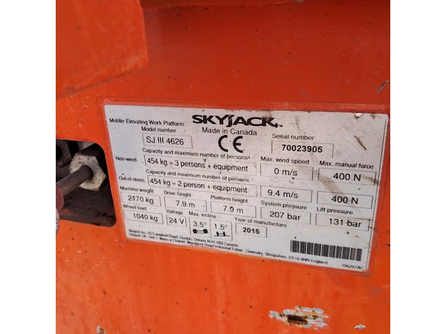 Schaarhoogwerker 9,6m accu platform afm, skyjack, sjiii 4626, 2015 - afbeelding 4 van  24