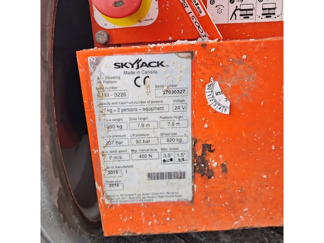 Schaarhoogwerker 9,9m accu, skyjack, sjiii 3226, 2016 - afbeelding 23 van  23