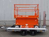 Schaarhoogwerker skyjack sj4626 9.92m elektrisch 2016 op vlemmix aanhangwagen - afbeelding 1 van  1