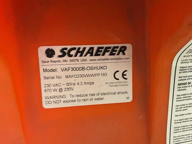 Schaefer vaf3000b-oshuko ventilator - afbeelding 4 van  4