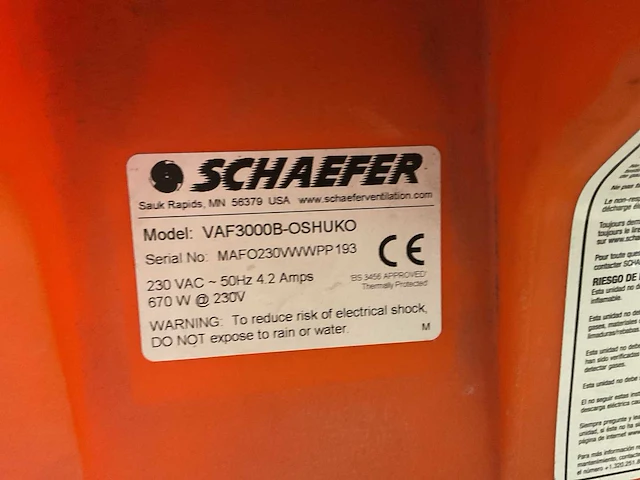 Schaefer vaf3000b-oshuko ventilator - afbeelding 4 van  4