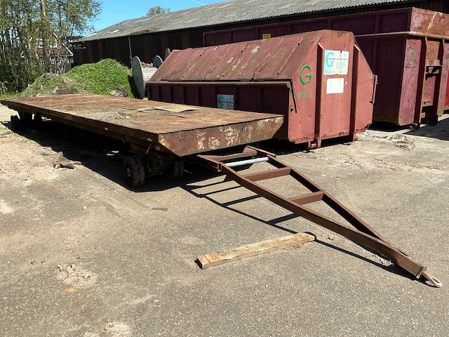 Schamelaanhangwagen/platte kar - afbeelding 2 van  5