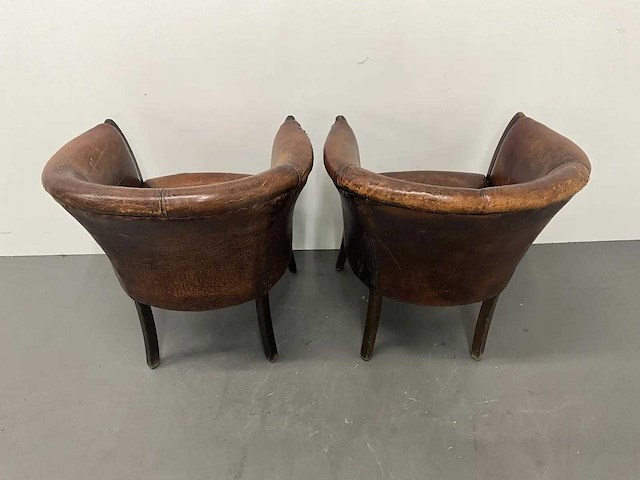Schapenlederen tubchair (2x) - afbeelding 3 van  9