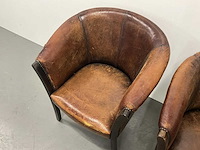 Schapenlederen tubchair (2x) - afbeelding 6 van  9