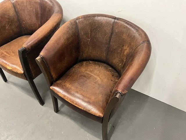 Schapenlederen tubchair (2x) - afbeelding 7 van  9