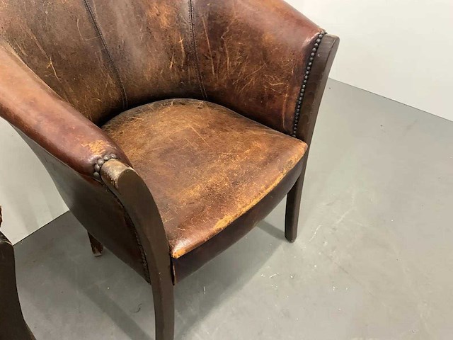 Schapenlederen tubchair (2x) - afbeelding 9 van  9