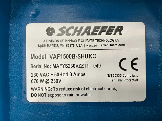 Scheafer vaf3000b-shuko axiaalventilator (2x) - afbeelding 4 van  5