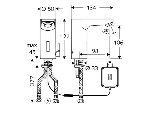 Schell elektronische wastafelkraan celis e hd-m (2x) - afbeelding 2 van  6