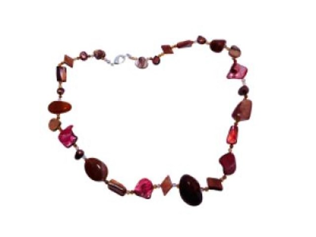 Schelp en zoetwaterparel collier - afbeelding 2 van  4