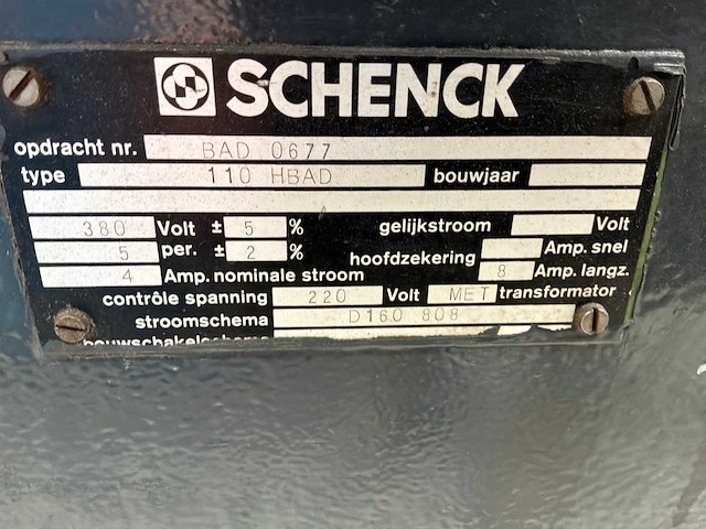 Schenck 110 hbad balanceermachine - afbeelding 1 van  3