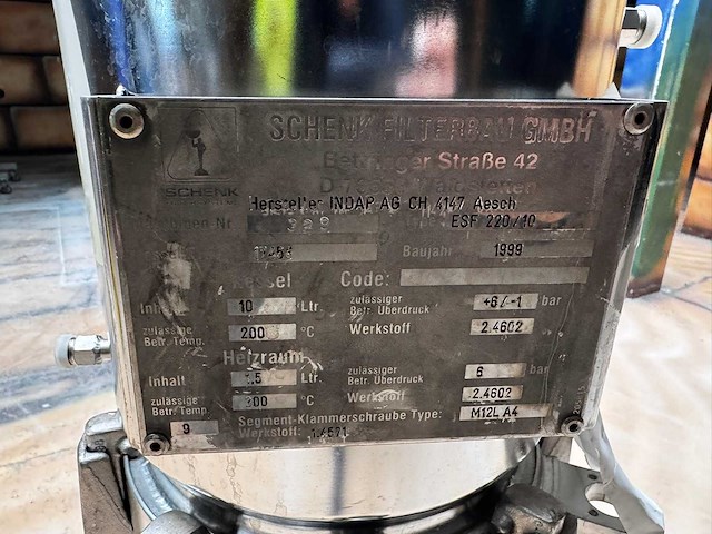 Schenk filterbau - esf 220/10 - filter- 1999 - afbeelding 3 van  6