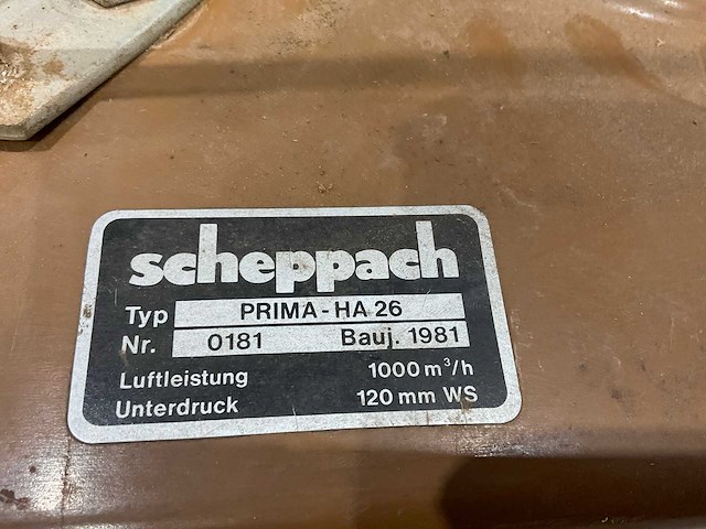Scheppach - 1981 - prima ha26 - afzuigsysteem - afbeelding 5 van  7