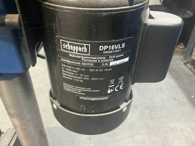 Scheppach dp16vls tafelboormachine - afbeelding 4 van  4